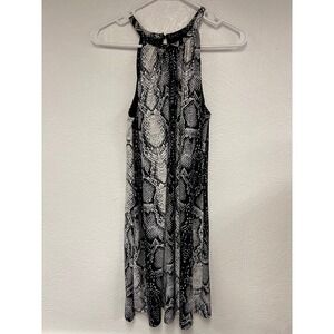 Nicole Miller‎ Snakeskin Print Halter Dress Sleeveless Casual S